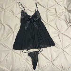 Victoria Secret Pleated Sheer Lace Babydoll